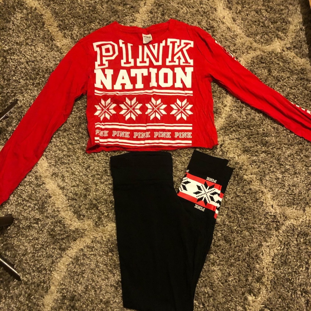 Victoria’s Secret PINK long sleeve crop & leggings